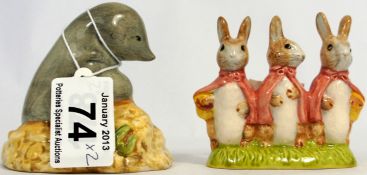 Royal Albert Beatrix Potter Figures Diggory Diggory Delvit and Flopsy Mopsy and Cottontail both BP6a