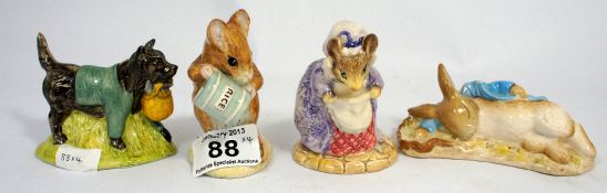 Royal Albert Beatrix Potter Figures John Joiner, Peter in the Gooseberry Net, Lady Mouse Made a