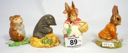 Beswick Beatrix Potter Figures Diggory Diggory Delvit, Timmy Willie, Mrs Rabbit and Benjamin Bunny