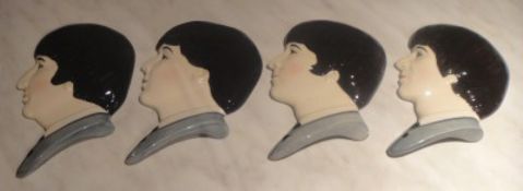 Moorland Pottery Set of Beatles Wall Masks (4)