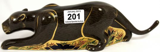 Royal Crown Derby Paperweight Panther, Boxed
