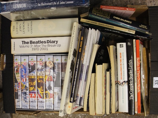 Large Tray of Beatles and Members memorabilia including Books, Videos, Autobiographies, Lyrics books