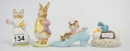 Beswick Beatrix Potter Figures Mr Benjamin Bunny, Old Woman who Lived in a Shoe, Jemima Puddleduck