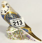 Royal Crown Derby Paperweight Violet Budgerigar, Boxed