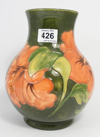 Moorcroft Large Vase with Hibiscus, 24cm