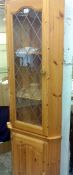 Pine Corner Glass Fronted Display Cabinet, Occassional Table and Coffee Table (3)