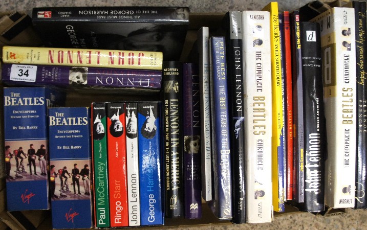 Large Tray of Beatles and Members memorabilia including Books, Biographies, Encyclopdias, Lennon