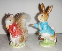 Beswick Beatrix Potter Figures Peter Rabbit and Timmy Tiptoes, both early BP2 Gold Backstamps