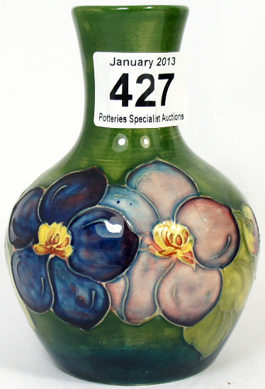 Moorcroft Vase with Clematis, height 12cm