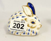 Royal Crown Derby Paperweight Rabbit, Boxed