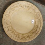 A Stoneware Charger with Islamic Decoration. diameter 40cm