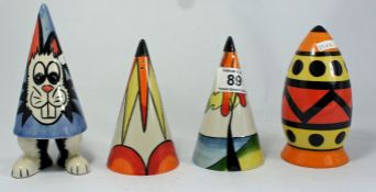 A selection of Lorna Bailey Sugar Shakers to include Old Ellgreave Rocket Cone Shaker, Regatta