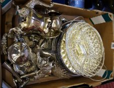 A collection of Silver Plate / EPNS Tea Set with Tray, Dishes, Ornaments etc
