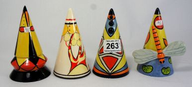 A selection of Lorna Bailey Sugar Shakers to include Abstract Red, Orange, Blue and Yellow Shaker,