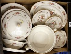 Large Tray of Noritake Asian Song China comprising Oval Platters, Covered Tureens, Plates, Bowls,