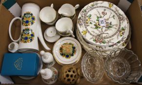 Tray comprising Meakins Medway Dinner, Fish and Side Plates, decorative Dorchester Tea Set,