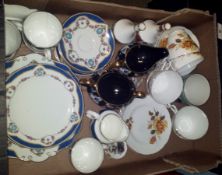 Tray comprising various Pottery to include various Part Tea Services by Regency and Cauldon China,
