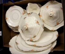 Scotch Ivory Dinner Set by BP&Co Limited including Dinner, Fish amd Side Plates, Tureens, Oval