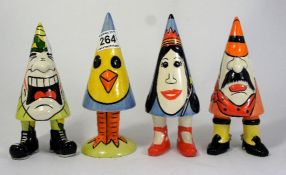 A selection of Lorna Bailey Walking Sugar Shakers to include Chick, Crying Man, Mexican Gringo and