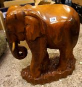 A Large Carved Wooden Elephant, height 68cm