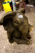 Large Resin Model of a Seated Elephant, 45cm