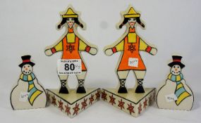 A selection of Lorna Bailey items to include Snowman Salt and Pepper and Girl Bookends (4)