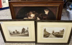Two Framed Prints of Early Tunstall in the 1900`s from the Francis Firth collection 40x50cm and also
