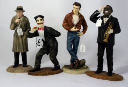 Set of Four Leonardo Figures to include Groucho Marx, James Dean, Louis Armstrong and Humphrey