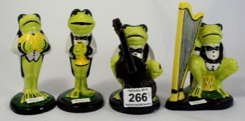 A Four Piece Lorna Bailey Frog Band Cello, Harp, Cymbals and Trumpet (4)