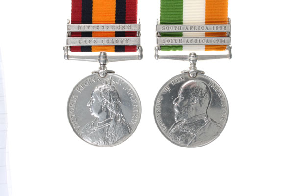 Pair of medals comprising Queens South Africa medal with two clasps - Cape Colony and Wittebergen