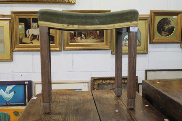The Coronation of HM King George VI, 1937 - a Coronation stool with limed oak frame and pale blue