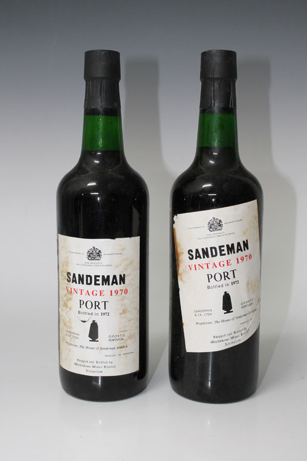 Port - two bottles of Sandeman 1970 Vintage Port