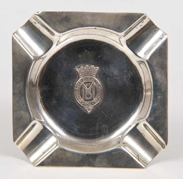 Lord Louis Mountbatten of Burma - Silver Presentation ashtray with central crowned M of B cipher