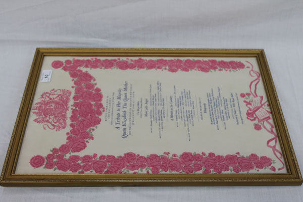 The Royal Opera House - printed silk programme - A Tribute to Her Majesty Queen Elizabeth, The Queen