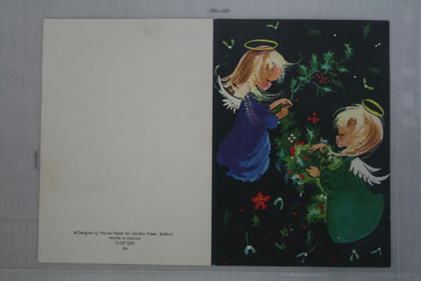 HRH Princess Anne, The Princess Royal - signed Christmas card with angels printed on cover,