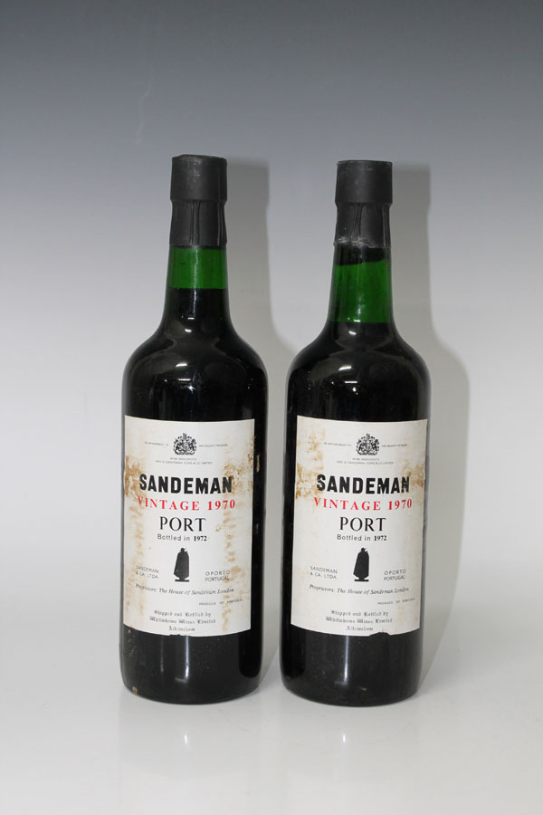 Port - two bottles of Sandeman 1970 Vintage Port