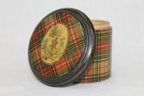 Victorian Tartan ware pot commemorating Queen Victoria's Golden Jubilee 1887, together with