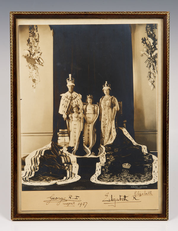 TRH King George VI, Queen Elizabeth, Princess Elizabeth and Princess Margaret - fine signed Royal