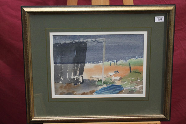 John Burman (act. 1886 - 1899), watercolour in glazed gilt frame - Silent Beach, signed, 26cm x
