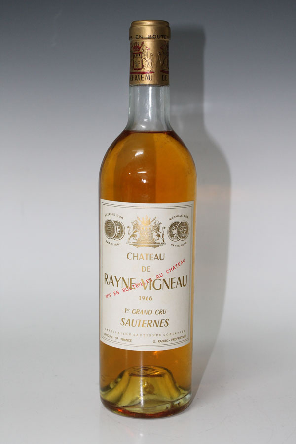 Wine - one bottle of Chateau De Rayne Vigneau, 1er Cru Classe, Sauternes 1966