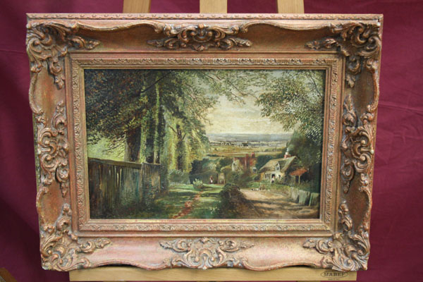 Edward Adveno Brooke (1821 - 1910), oil on board in gilt frame - At High Beech, Essex, signed and