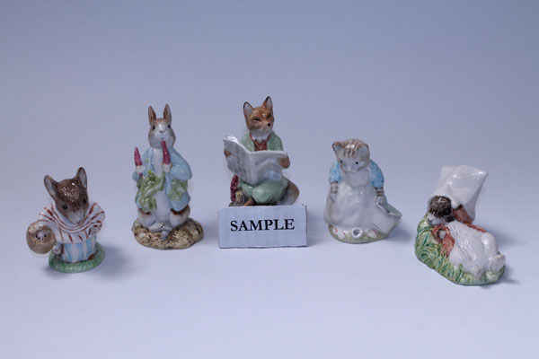 Ten Royal Albert Beatrix Potter figures - Foxy Reading, Old Mr Bouncer, Benjamin Wakes Up, Peter