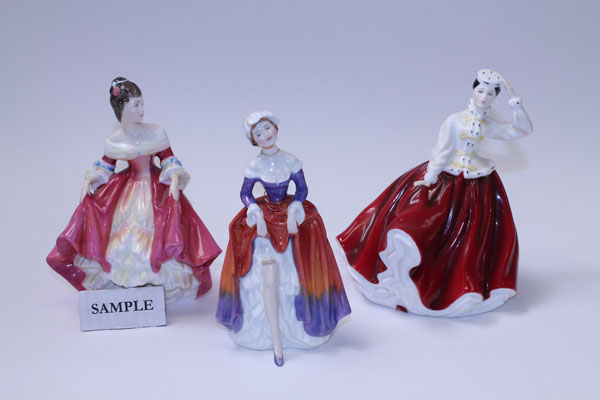 Six Royal Doulton figures - Carrie HN2800, Southern Belle HN2229, Meg HN2743, Gail HN2937, Phyllis