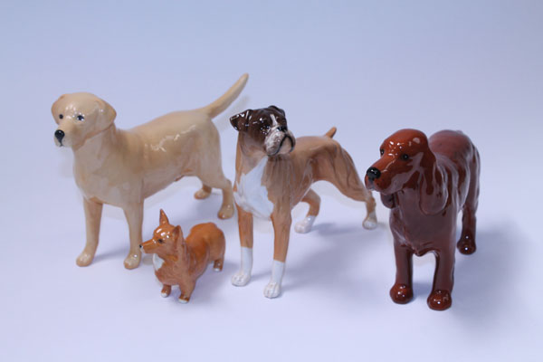 Beswick Spaniel - CH. Horseshoe Primula and three other Beswick dogs (4)