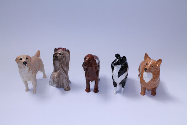 Beswick Spaniel - CH. Horseshoe Primula and four other Beswick dogs (5)