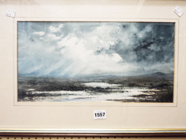 C. Rex James - watercolour entitled “Sunlight Shafts Over the Moor” - 8 ¼” x 15 ¾”