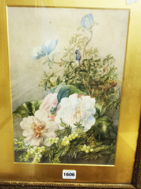 Maria Harrison, A.R.W.S., exhibited 1880-1900 - watercolour, Still Life of a Posy of Flowers, signed