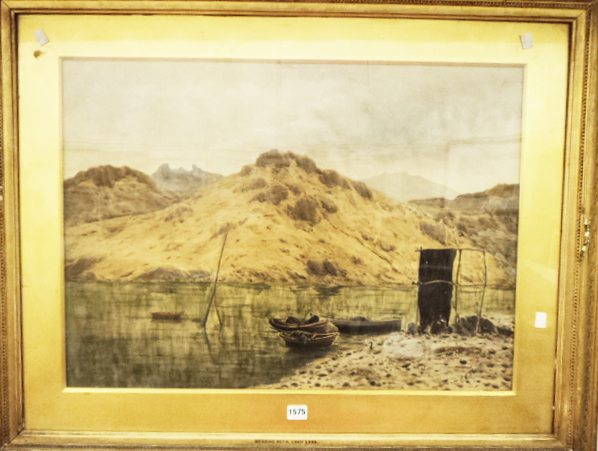 G.V. Sheriff - a gilt framed watercolour of a Highland Scene, “Fisherman’s Nets, Loch Long” - 20”