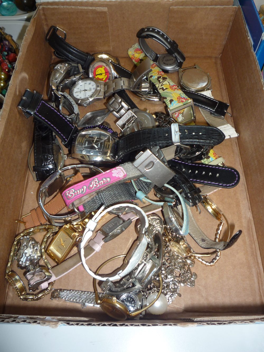 A BOX OF MIXED WATCHES