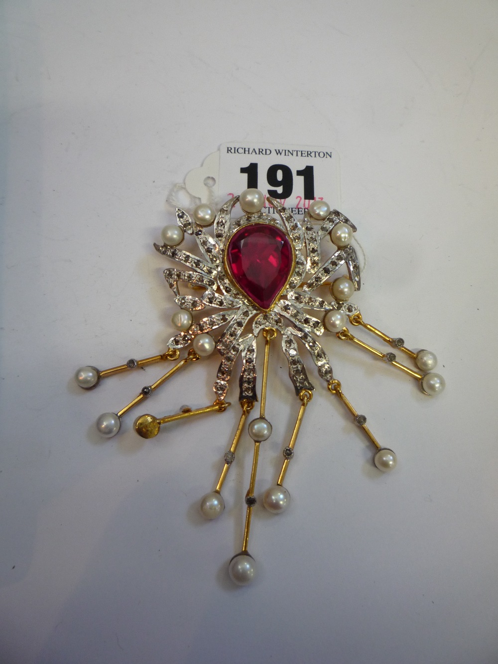 A SPIDER BROOCH